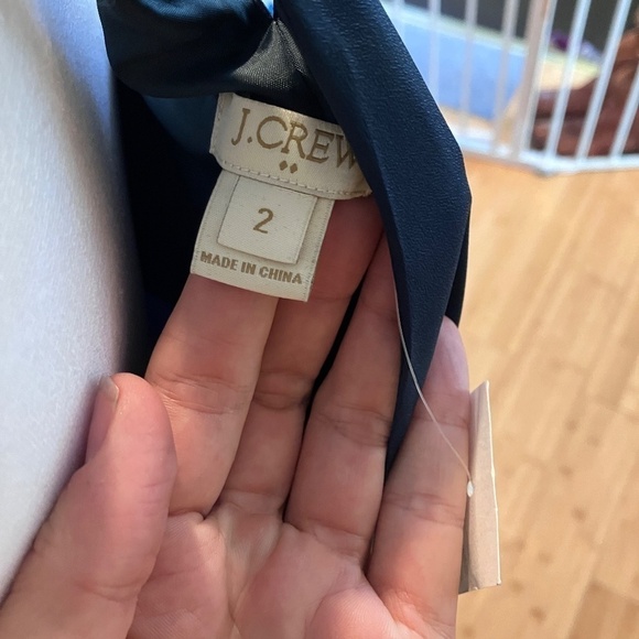 NWT J.Crew Twist Back Silk Dress in Night Shadow Blue-Size 2 - Picture 6 of 7